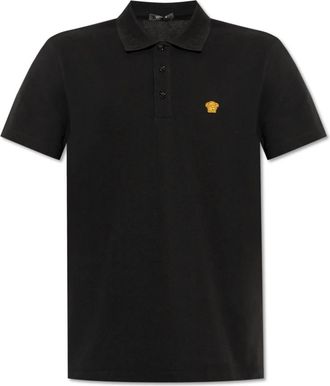 Versace Polo met logo - Heren - Polos - Zwart - L - Leer - Tops