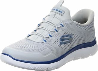 Skechers Slip-On Sneaker - Heren - Sport - Grijs - Maat: 47 1/2 EU Leer
