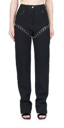 Paris Georgia Hook Straight Leg Trousers In Black