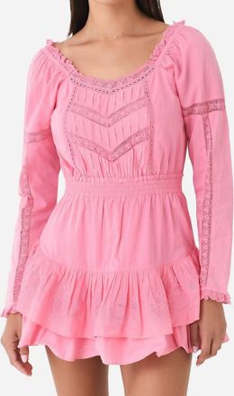LoveShackFancy Sanaya Dress In Vivid Pink