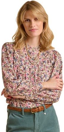 Brakeburn Ellise Long Sleeve Round Neck Shirt in Cream at Nordstrom, Size 10