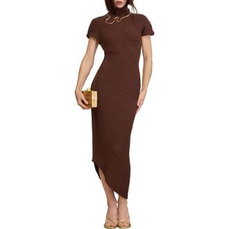 Cult Gaia Chrysta Turtleneck Rib Midi Sweater Dress in Java at Nordstrom, Size Xx-Small