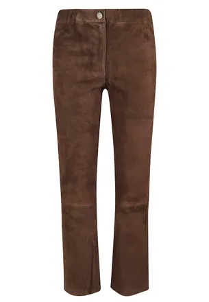 Arma Ankle-Length Stretch Suede Trousers