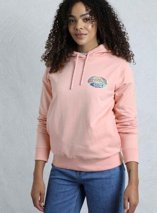 Weird Fish Back Print Popover Hoodie in Dusty Rose at Nordstrom, Size 14