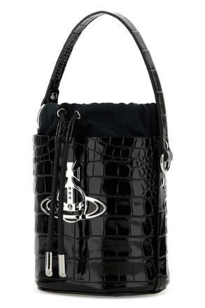 Vivienne Westwood Womens Bucket Bag Daisy Black Leather Calf
