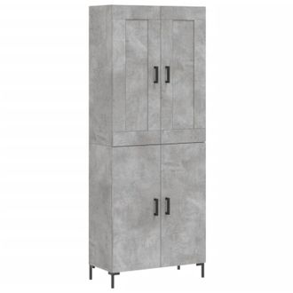 vidaXL Highboard Concrete Grey 69.5x34x180 cm Engineered Wood Vidaxl