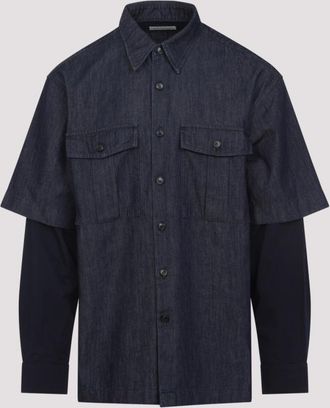 Dries Van Noten Navy Blue Cotton Shirt
