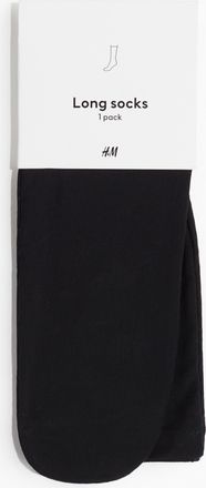 H&M Lange Socken aus Mesh - Schwarz