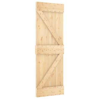 vidaXL Puerta Corredera Narvik 70 X 210 Cm (152,5 Cm) Natural Y Negro Vidaxl