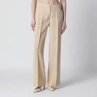 P.A.R.O.S.H. Champagne-colored viscose trousers