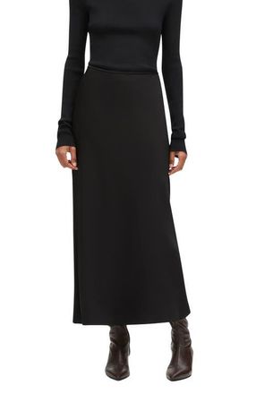 Another Tomorrow Satin Skirt in Black at Nordstrom, Size 44 It