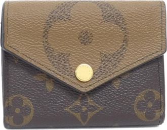 Louis Vuitton Marron Coated Canvas Wallet (Tri-Fold) (Pre-Owned)