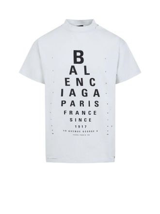 Balenciaga Cotton T-Shirt With Distressed Effect-Donna