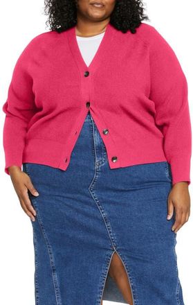 Universal Standard Rib Cardigan in Cerise at Nordstrom, Size Xl