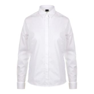 Fay Shirts, female, White, Size: L Slim Fit Shirt in Stretch Poplin