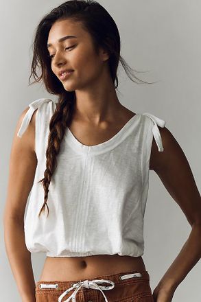 Pilcro Cotton Tie Shoulder Bubble Tee