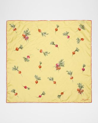 Jacquemus Men & apos;s Radish-Print Silk Scarf