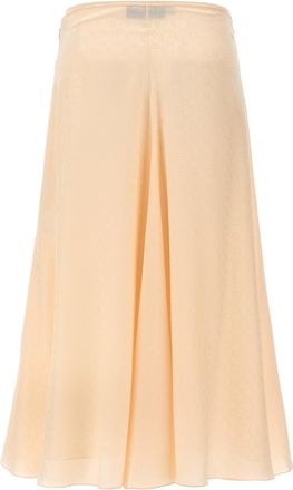 Fendi Womens Multicolor Silk Midi Skirt