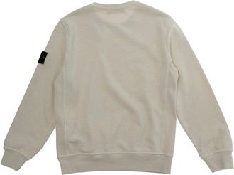 Stone Island Boys Sweatshirt Round Neck White (kids) Cotton Hoods & Sweatshirts