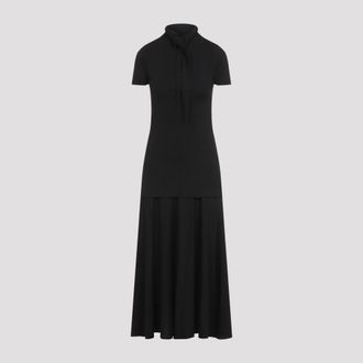 Jil Sander Black Front Knot Detail Dress