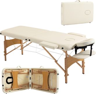 OEM Camilla Plegable Con Altura Ajustable 67-92 Cm Para Uso Profesional De Belleza Acupuntura Y Fisioterapia 210x81 Cm Crema
