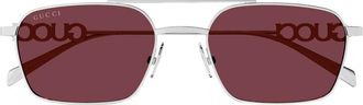 Gucci GG1804S004 Square Full Rim Sunglasses - Silver