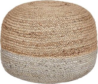 Beliani Puf Yute Gris pardo