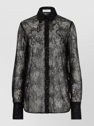 Nina Ricci lace sequin shirt long cuffed sleeves