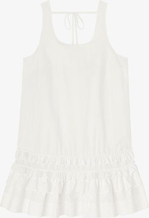 Ganni White Dress in Cotton - Size 10/12 Organic