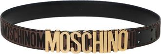 Moschino Logo Metallic Letters Belt - female - Moschino - Belts - Brown - L - Accessories