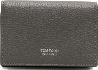 Tom Ford Zachte Leren T Line Business Cardhouder - Heren - Portefeuilles - Grijs - ONE Size - Leer - Accessoires