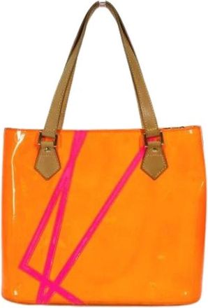 Louis Vuitton Pre-owned Tote Bags, female, Orange, Size: ONE SIZE Pre-owned Monogram Vernis Shoulder Tote