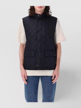 Barbour hem curved pockets front collar quilted sleeveless