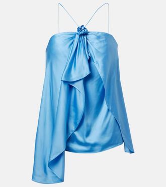 Acne Studios Ruffled halterneck satin top