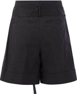 PESERICO Peserico Womens Short With Pleats And Stretch Cotton - Black - Size EU 44 (Womens)