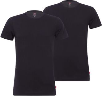 Levi's T-Shirt LEVIS, Herren, Gr. M, schwarz (jet schwarz), Single Jersey, Obermaterial: 95% Baumwolle, 5% Elasthan, unifarben, figurbetont normal, Rundhals,