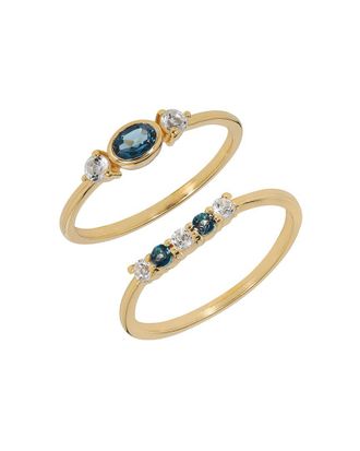 Tiramisu 14K Plated 0.54 Ct. Tw. Gemstone Ring Set