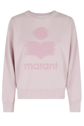 Isabel Marant Pink Mobyli GZ Blurred Logo Crewneck Cotton-Blend Sweatshirt