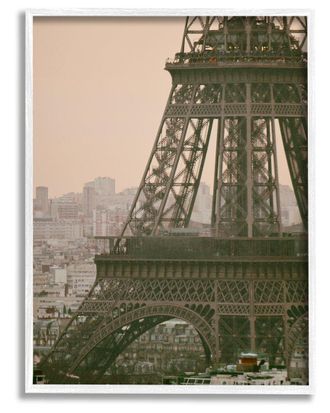 Stupell Industries Eiffel Tower Paris Skyline Framed Giclee Wall Art By Carina Okula