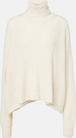 Chloé Chloé Pointelle wool-blend and silk turtleneck sweater