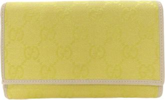 Gucci Yellow Canvas Wallet (Tri-Fold) (Pre-Owned)