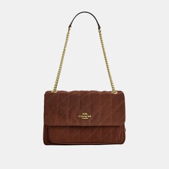 Coach Womens Elodie Crossbody Bag With Quilting - Brown Leather - One Size