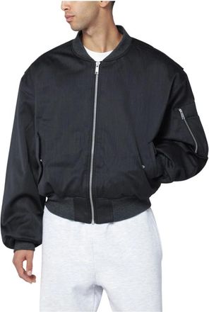 Entire studios Cropped Broad Bomber - Heren - Bomber jackets - Grijs - XL - Wol - Jassen