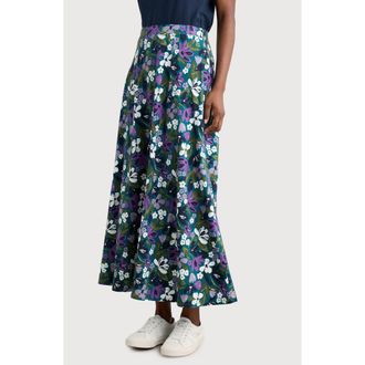 Seasalt Cornwall Rose Floral A-Line Skirt in Crayon Floral Dark Drift at Nordstrom, Size 10 Us