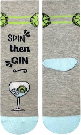 Urban Eccentric Ladies Spin Then Gin Socks | Gift | 1 Pair | Cotton Rich Socks | Premium Socks | Novelty | Gifts