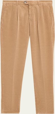 Brunello Cucinelli Mens Corduroy Tapered Leg Single-Pleated Pants