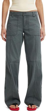 Cotton On Womens Lexi Low Rise Utility Pant in Dark Shadow at Nordstrom, Size 12