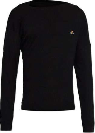 Vivienne Westwood LS Hebo Sweater - unisex - Ronde hals truien - Zwart - M - Leer - Truien & Vesten