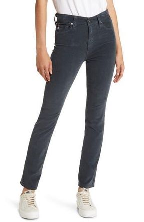 AG - Adriano Goldschmied Mari High Waist Slim Ankle Straight Leg Corduroy Pants in 1 Year Sulfur Melange Smoke at Nordstrom Rack, Size 23