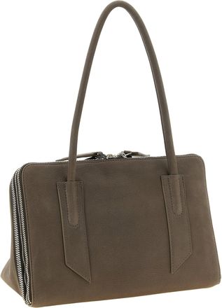 The Attico Leather Shoulder Bag - Grey